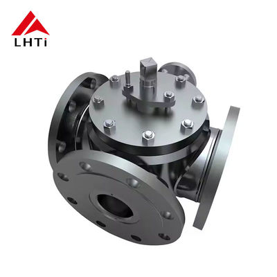 Buon prezzo Valvola a sfera da 6 pollici di titanio Valvola a sfera a 4 vie per l'industria chimica e energetica Gr2 Gr5 PN16 PN 25 in linea